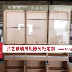 對開門玻璃柜臺陳列展柜定制