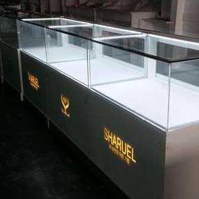 logo發光玻璃柜臺