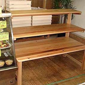 超市實木臺階展示柜